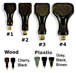 Wood Handle Stamp Sizes and Colors